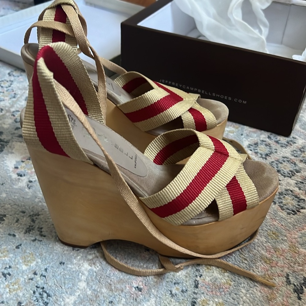 Jeffrey Campbell Havana Last wooden platforms with ankle straps